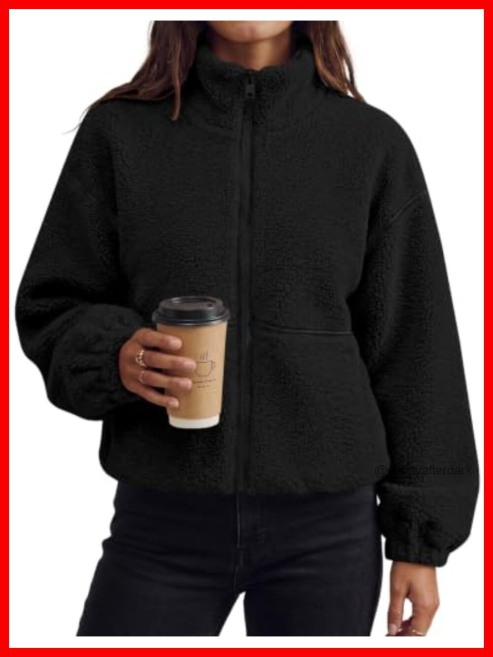 Sherpa Fleece Jacket Women Oversized Zip Up Warm Winter Coat